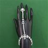 American Diamond Adjustable Hath Pan with Rhodium Plating Mehndi Plating Carat Plating