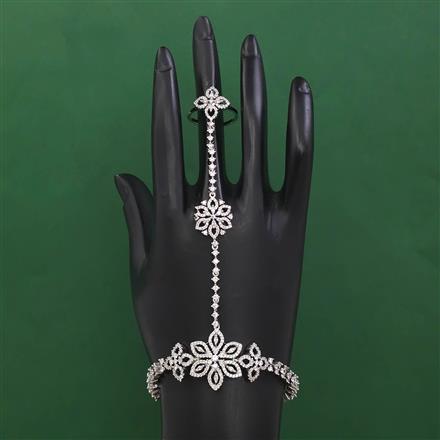 American Diamond Adjustable Hath Pan with Rhodium Plating 2 Tone Plating