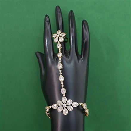 American Diamond Adjustable Hath Pan with Rhodium Plating 2 Tone Plating Mehndi Plating
