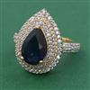 American Diamond Adjustable Ring with 2 Tone Plating
