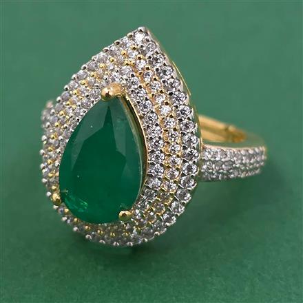 American Diamond Adjustable Ring with 2 Tone Plating