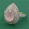 American Diamond Adjustable Ring with 2 Tone Plating