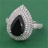 American Diamond Adjustable Ring with Rhodium Plating
