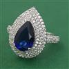 American Diamond Adjustable Ring with Rhodium Plating
