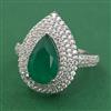 American Diamond Adjustable Ring with Rhodium Plating