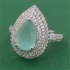 American Diamond Adjustable Ring with Rhodium Plating