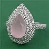 American Diamond Adjustable Ring with Rhodium Plating