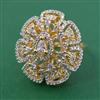 American Diamond Adjustable Ring with Rhodium Plating 2 Tone Plating Mehndi Plating Carat Plating