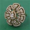 American Diamond Adjustable Ring with Rhodium Plating 2 Tone Plating Mehndi Plating Carat Plating