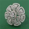 American Diamond Adjustable Ring with Rhodium Plating 2 Tone Plating Mehndi Plating Carat Plating