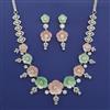 American Diamond Classic Necklace with Rhodium Plating