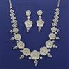 American Diamond Classic Necklace with Rhodium Plating