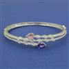 American Diamond Openable kada with Rhodium Plating