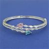 American Diamond Openable kada with Rhodium Plating