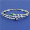 American Diamond Openable kada with Rhodium Plating