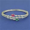 American Diamond Openable kada with Rhodium Plating