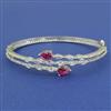 American Diamond Openable kada with Rhodium Plating
