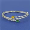 American Diamond Openable kada with Rhodium Plating