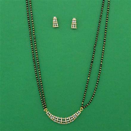 American Diamond Classic Mangalsutra with Gold Plating