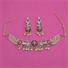 American Diamond Pearl Necklace with Carat Plating
