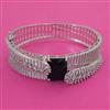 American Diamond Broad Kada with Rhodium Plating