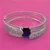 American Diamond Broad Kada with Rhodium Plating