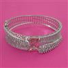 American Diamond Broad Kada with Rhodium Plating