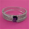 American Diamond Broad Kada with Rhodium Plating