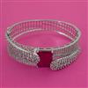American Diamond Broad Kada with Rhodium Plating