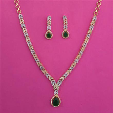 American Diamond Classic Necklace with 2 Tone Plating