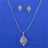 American Diamond Classic Pendant Set with 2 Tone Plating
