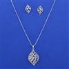 American Diamond Classic Pendant Set with Rhodium Plating
