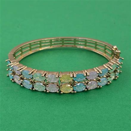 American Diamond Openable kada with Mehndi Plating