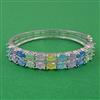 American Diamond Openable kada with Rhodium Plating