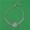 American Diamond Adjustable Bracelet with Rhodium Plating