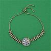 American Diamond Adjustable Bracelet with Mehndi Plating
