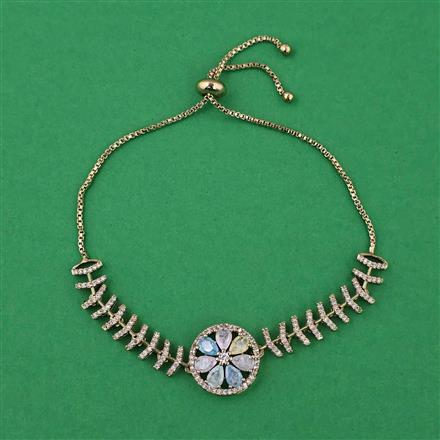 American Diamond Adjustable Bracelet with Mehndi Plating