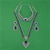 American Diamond Combo Necklace Set with Rhodium Plating