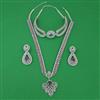 American Diamond Combo Necklace Set with Rhodium Plating