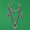 American Diamond Combo Necklace Set with Rhodium Plating