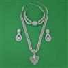 American Diamond Combo Necklace Set with Rhodium Plating