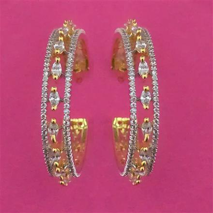 American Diamond Bali with Rhodium Plating 2 Tone Plating
