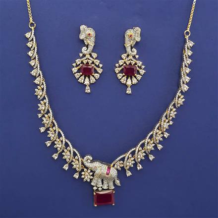 American Diamond Animal Necklace with 2 Tone Plating