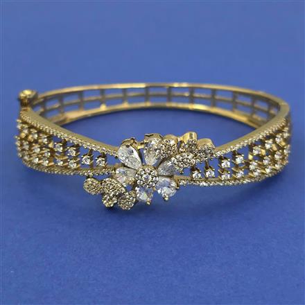 American Diamond Openable kada with Mehndi Plating