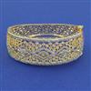 American Diamond Broad Kada with Rhodium Plating 2 Tone Plating Mehndi Plating