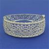 American Diamond Broad Kada with Rhodium Plating 2 Tone Plating Mehndi Plating