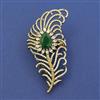 American Diamond Classic Brooch with Mehndi Plating