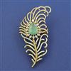 American Diamond Classic Brooch with Mehndi Plating