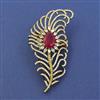 American Diamond Classic Brooch with Mehndi Plating
