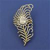 American Diamond Classic Brooch with Mehndi Plating